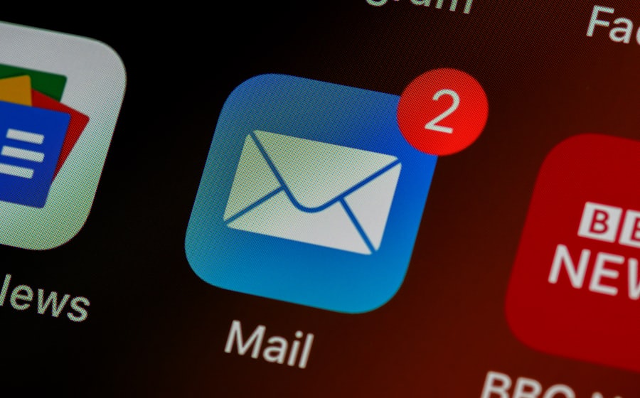 A mail app icon on a phone screen